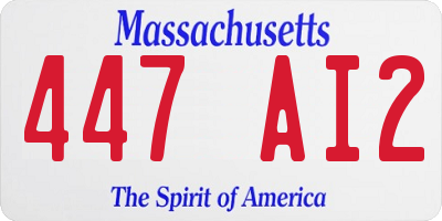 MA license plate 447AI2