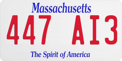 MA license plate 447AI3