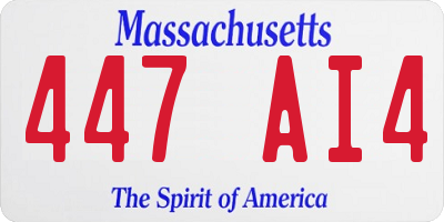 MA license plate 447AI4