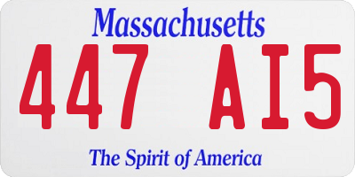 MA license plate 447AI5