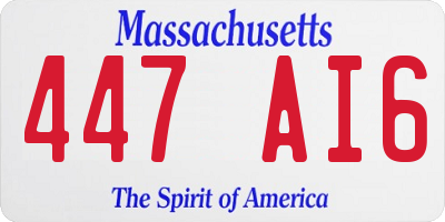 MA license plate 447AI6