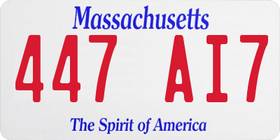 MA license plate 447AI7
