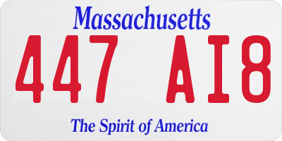 MA license plate 447AI8