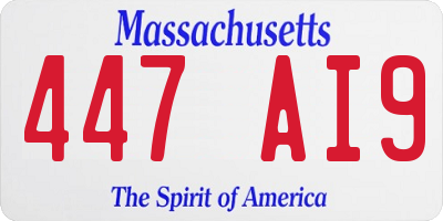 MA license plate 447AI9