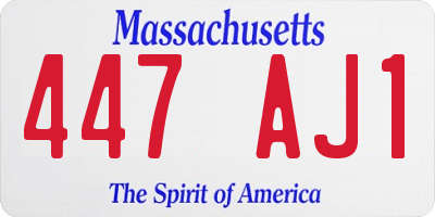 MA license plate 447AJ1