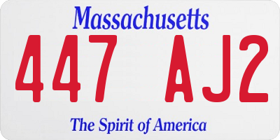 MA license plate 447AJ2
