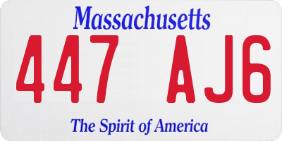 MA license plate 447AJ6