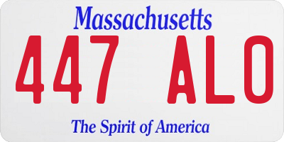 MA license plate 447AL0