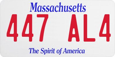 MA license plate 447AL4