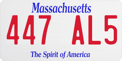 MA license plate 447AL5
