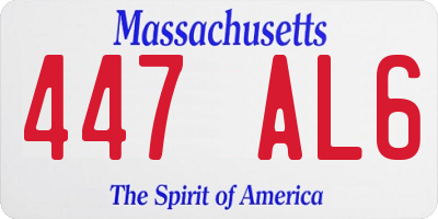 MA license plate 447AL6