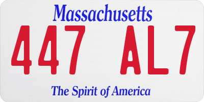 MA license plate 447AL7