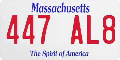 MA license plate 447AL8