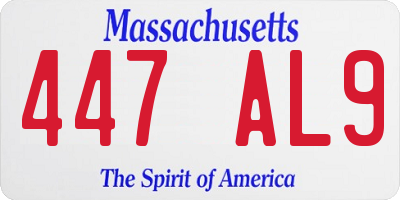 MA license plate 447AL9