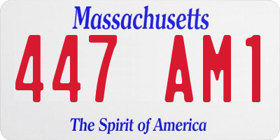 MA license plate 447AM1