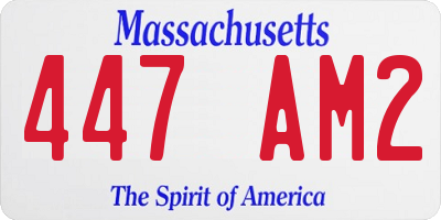 MA license plate 447AM2