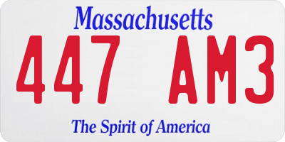 MA license plate 447AM3
