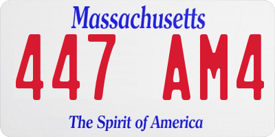 MA license plate 447AM4