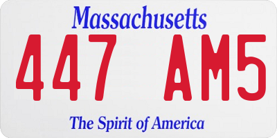 MA license plate 447AM5
