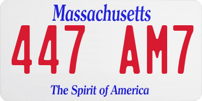 MA license plate 447AM7