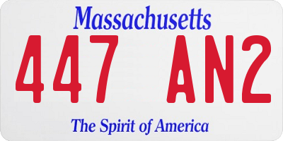 MA license plate 447AN2