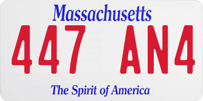 MA license plate 447AN4