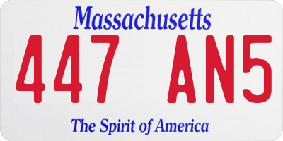 MA license plate 447AN5