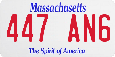 MA license plate 447AN6