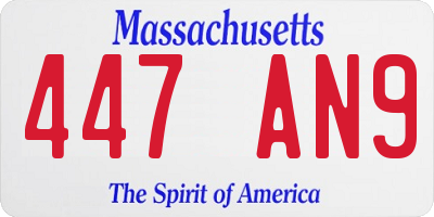 MA license plate 447AN9