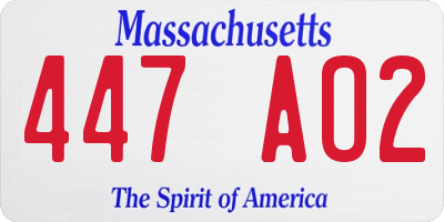 MA license plate 447AO2