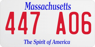 MA license plate 447AO6