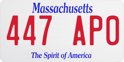 MA license plate 447AP0