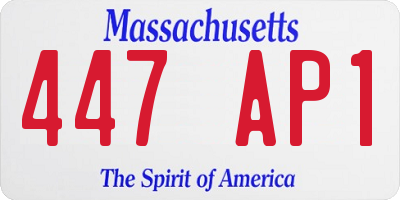 MA license plate 447AP1