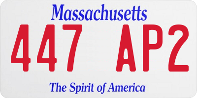 MA license plate 447AP2