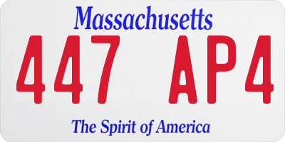 MA license plate 447AP4