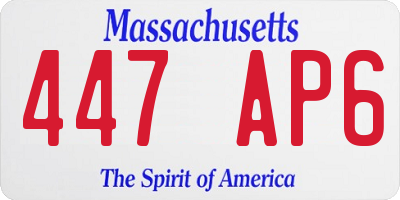 MA license plate 447AP6