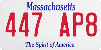 MA license plate 447AP8