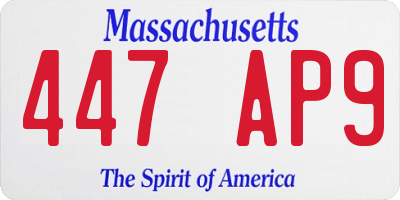MA license plate 447AP9