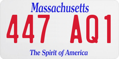 MA license plate 447AQ1