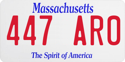 MA license plate 447AR0