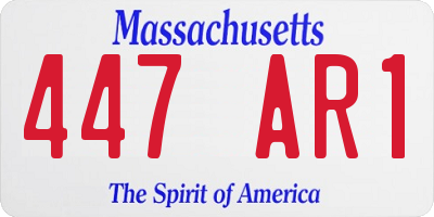 MA license plate 447AR1