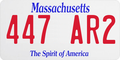 MA license plate 447AR2