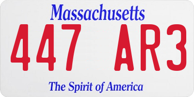MA license plate 447AR3