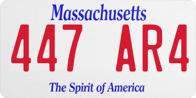 MA license plate 447AR4