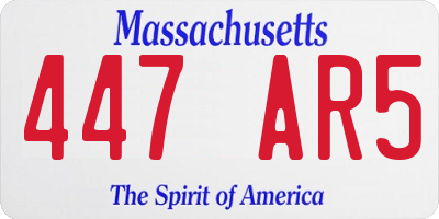 MA license plate 447AR5