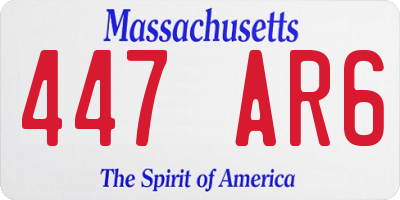 MA license plate 447AR6