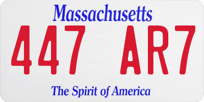 MA license plate 447AR7