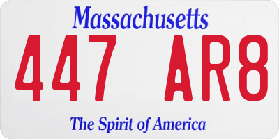 MA license plate 447AR8