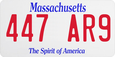 MA license plate 447AR9