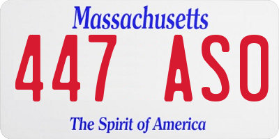 MA license plate 447AS0